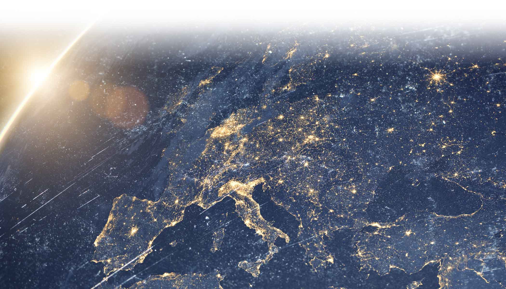 Luftbild von der Erde bei Nacht