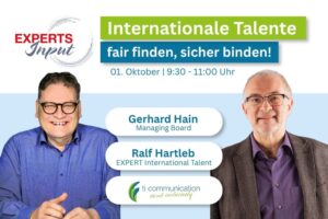 banner, zwei Männer stellen sich als Experten für das Event vor