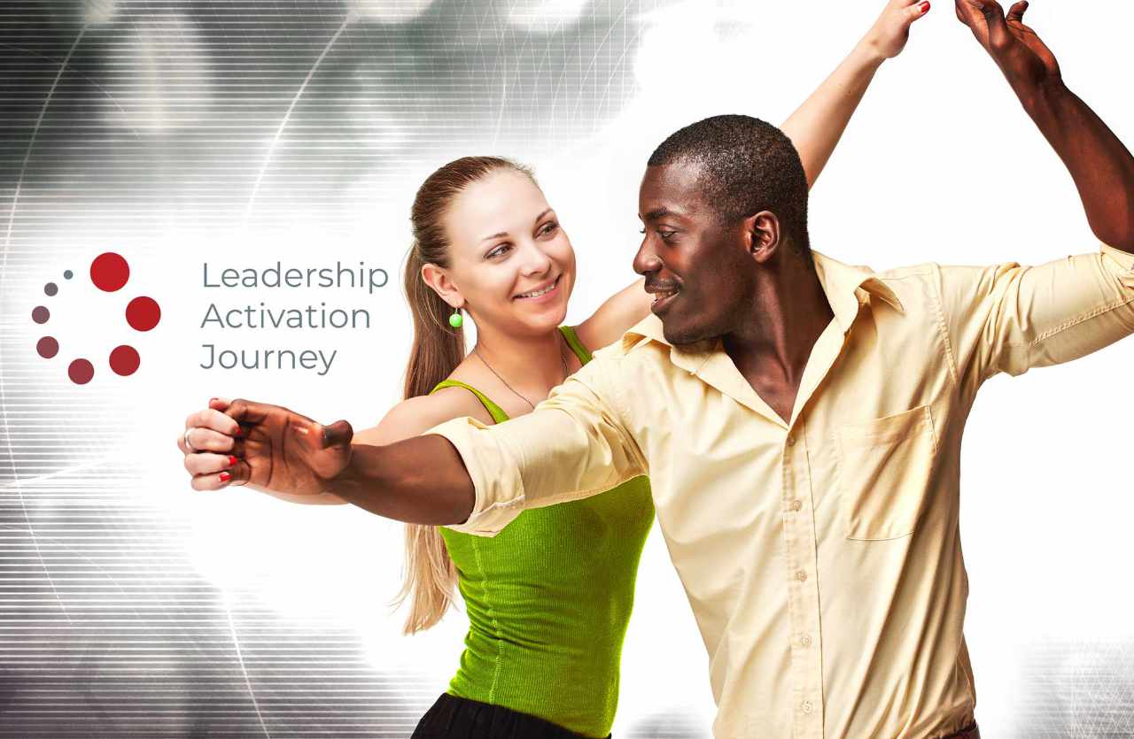 Header Leadership Activation Journey, two people dancing together