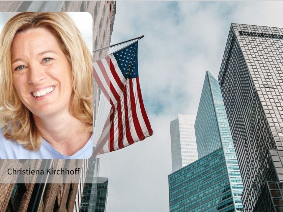 Christiena Kirchhoff with city skyline