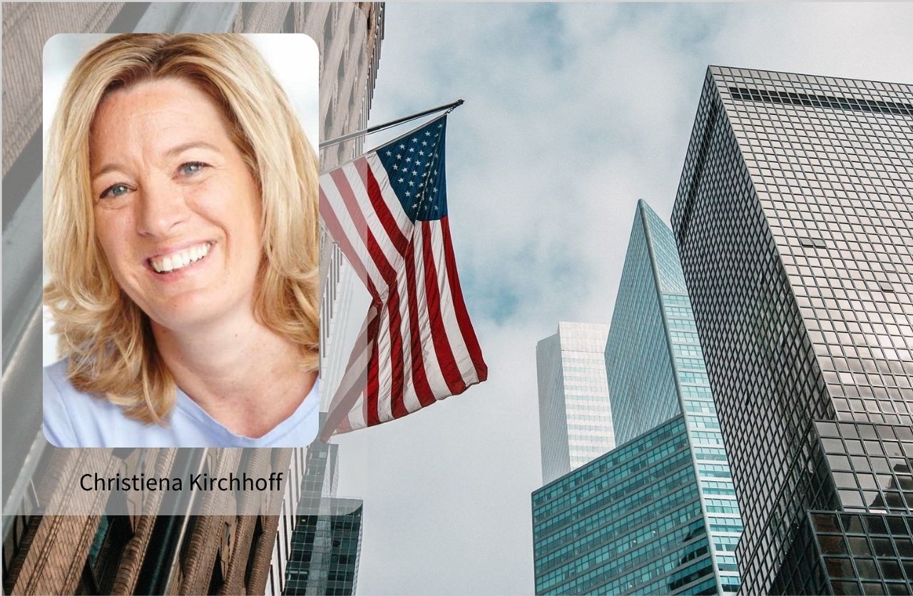 Christiena Kirchhoff with city skyline